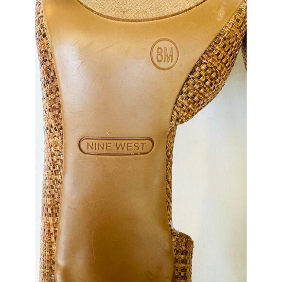 Nine West Tan/Brown Textured Size 8M classic pointed toe pump high heels resort - Picture 8 of 8